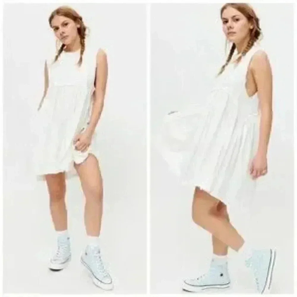 Urban Outfitters Stevie Babydoll Dress in White